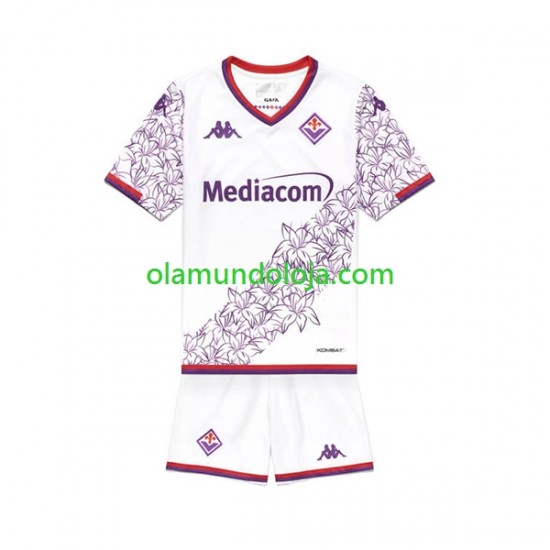 Camisola ACF Fiorentina Criança Equipamento Segundo 2023-2024 Manga Curta